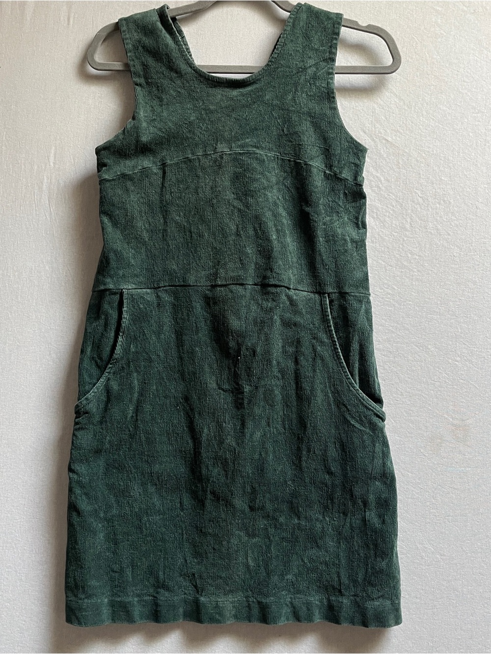 Sleeveless Corduroy Structured Pinafore Tank Dress